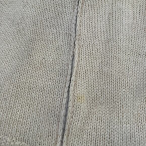 Women's Vintage 90's Icelandic Wool White Brown Zip Up Sweater Jacket Sz Medium - Picture 5 of 7